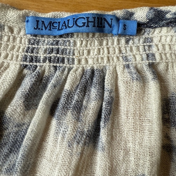 J MCLAUGHLIN CONSTANCE LINEN BLOUSE IN PAINTED LEOPARD BUTTON FRONT GAUZY S - Picture 8 of 11